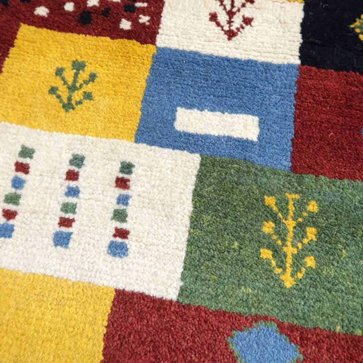 【セミオーダー受付中】  サイズ変更OK　カラー変更OK イラン　シラーズ産　ギャッベ 　（bl-10019）