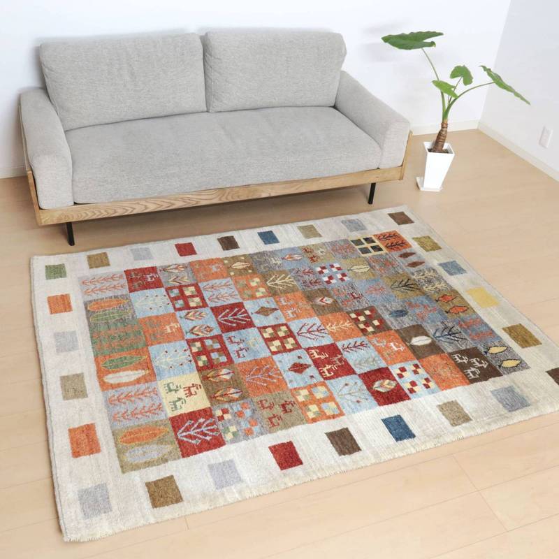 【セミオーダー受付中】  サイズ変更OK　カラー変更OK イラン　シラーズ産　ギャッベ 　（bl-10021）