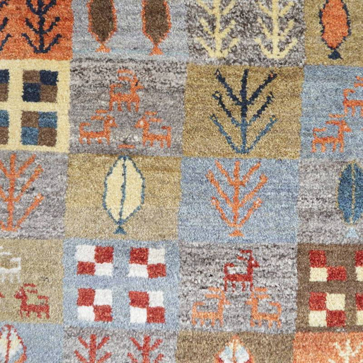 【セミオーダー受付中】  サイズ変更OK　カラー変更OK イラン　シラーズ産　ギャッベ 　（bl-10021）