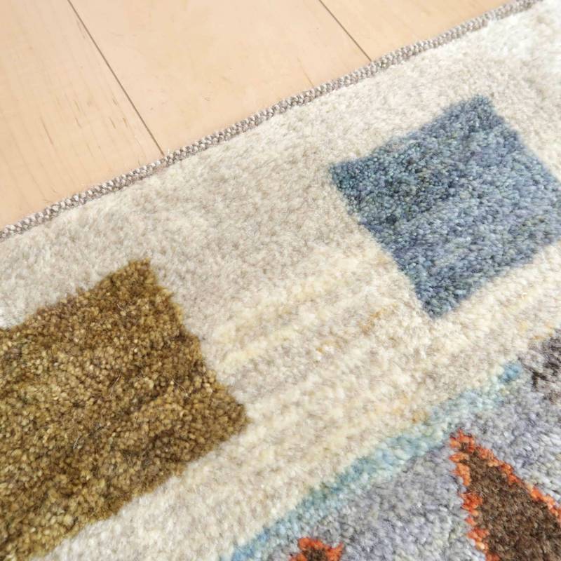 【セミオーダー受付中】  サイズ変更OK　カラー変更OK イラン　シラーズ産　ギャッベ 　（bl-10021）