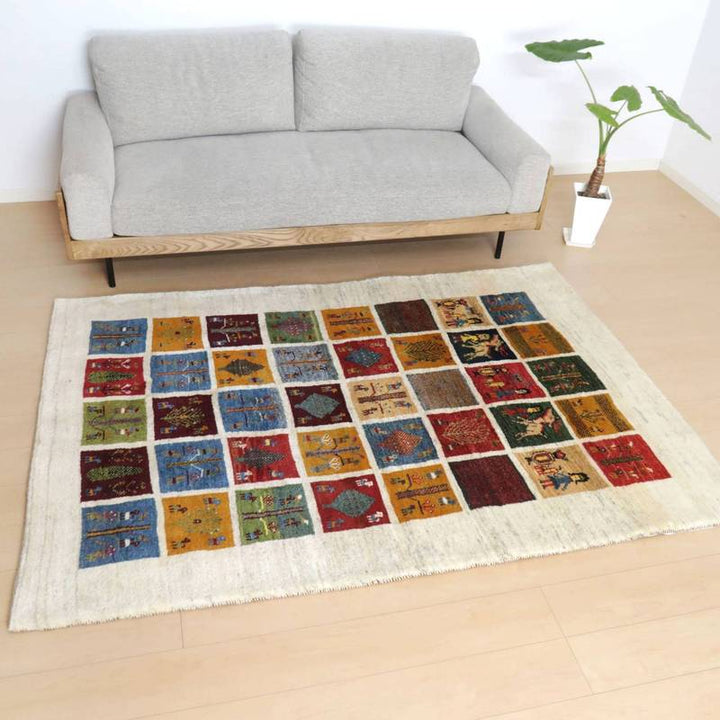 【セミオーダー受付中】  サイズ変更OK　カラー変更OK イラン　シラーズ産　ギャッベ 　（bl-10026）