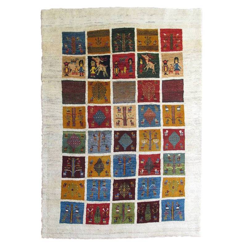 【セミオーダー受付中】  サイズ変更OK　カラー変更OK イラン　シラーズ産　ギャッベ 　（bl-10026）