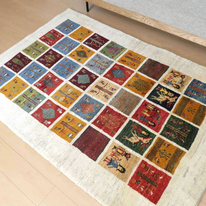 【セミオーダー受付中】  サイズ変更OK　カラー変更OK イラン　シラーズ産　ギャッベ 　（bl-10026）