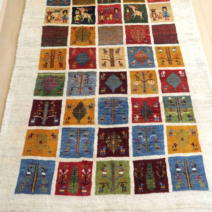 【セミオーダー受付中】  サイズ変更OK　カラー変更OK イラン　シラーズ産　ギャッベ 　（bl-10026）