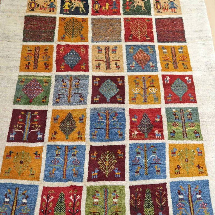 【セミオーダー受付中】  サイズ変更OK　カラー変更OK イラン　シラーズ産　ギャッベ 　（bl-10026）