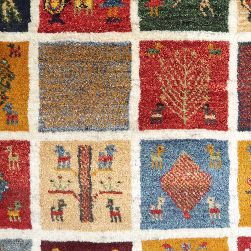 【セミオーダー受付中】  サイズ変更OK　カラー変更OK イラン　シラーズ産　ギャッベ 　（bl-10026）