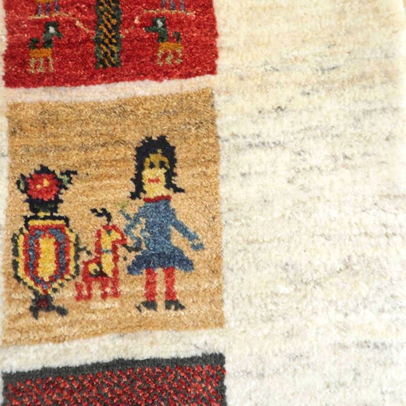 【セミオーダー受付中】  サイズ変更OK　カラー変更OK イラン　シラーズ産　ギャッベ 　（bl-10026）