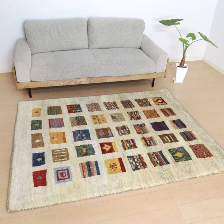 【セミオーダー受付中】  サイズ変更OK　カラー変更OK イラン　シラーズ産　ギャッベ 　（bl-10027）