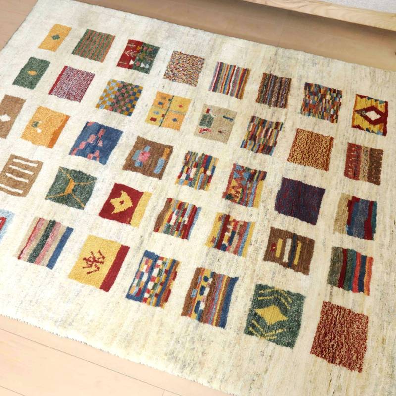 【セミオーダー受付中】  サイズ変更OK　カラー変更OK イラン　シラーズ産　ギャッベ 　（bl-10027）