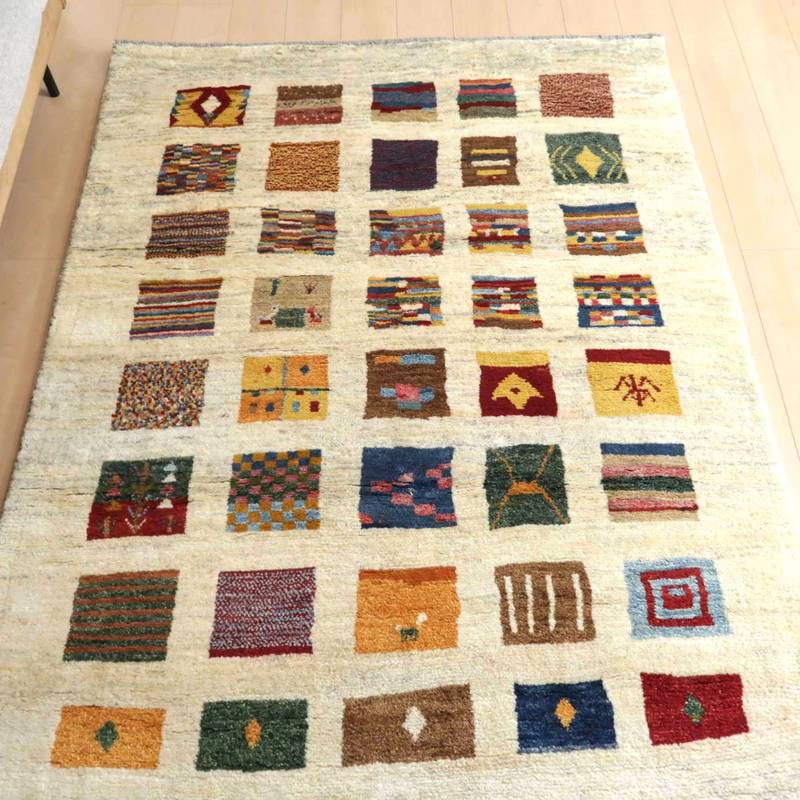 【セミオーダー受付中】  サイズ変更OK　カラー変更OK イラン　シラーズ産　ギャッベ 　（bl-10027）