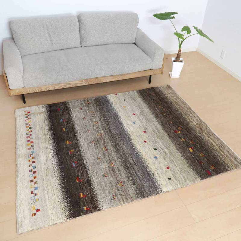 【セミオーダー受付中】  サイズ変更OK　カラー変更OK イラン　シラーズ産　ギャッベ 　（bl-10029）