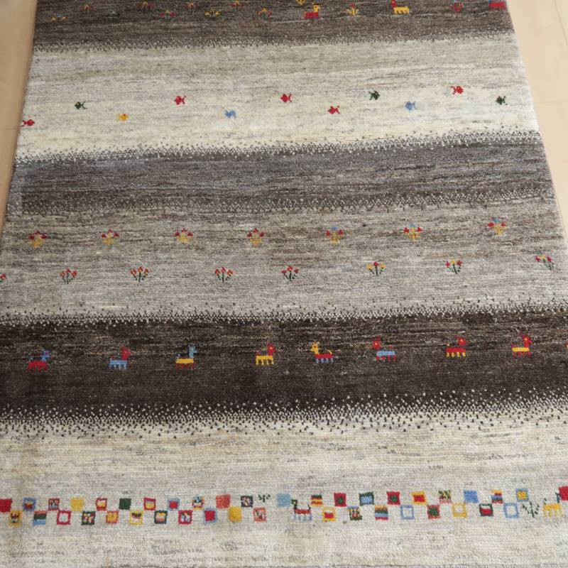 【セミオーダー受付中】  サイズ変更OK　カラー変更OK イラン　シラーズ産　ギャッベ 　（bl-10029）