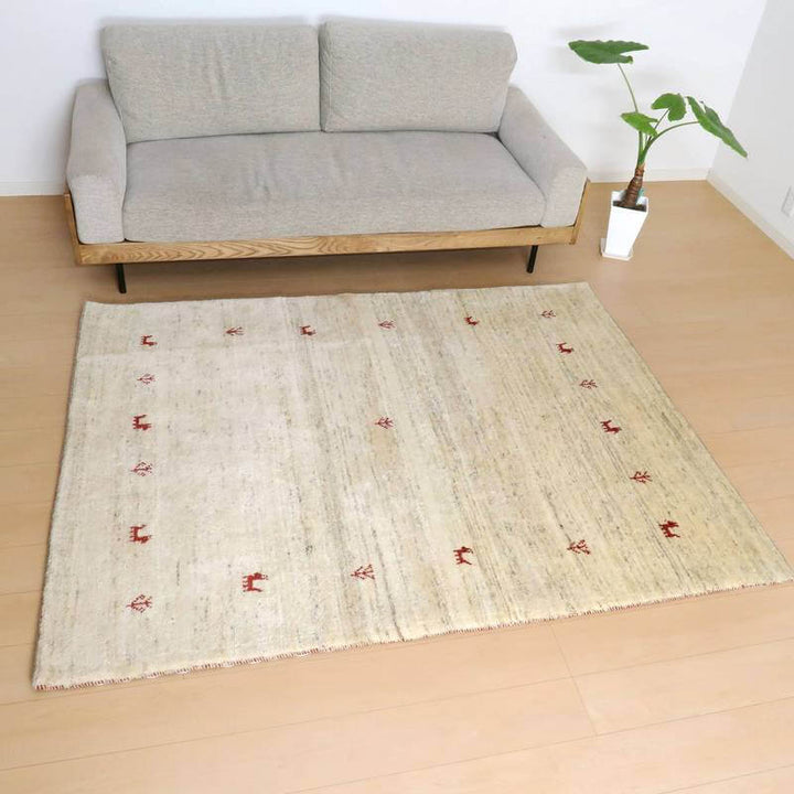 【セミオーダー受付中】  サイズ変更OK　カラー変更OK イラン　シラーズ産　ギャッベ 　（bl-10037）