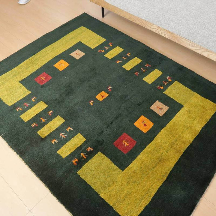 【セミオーダー受付中】  サイズ変更OK　カラー変更OK イラン　シラーズ産　ギャッベ 　（bl-10039）