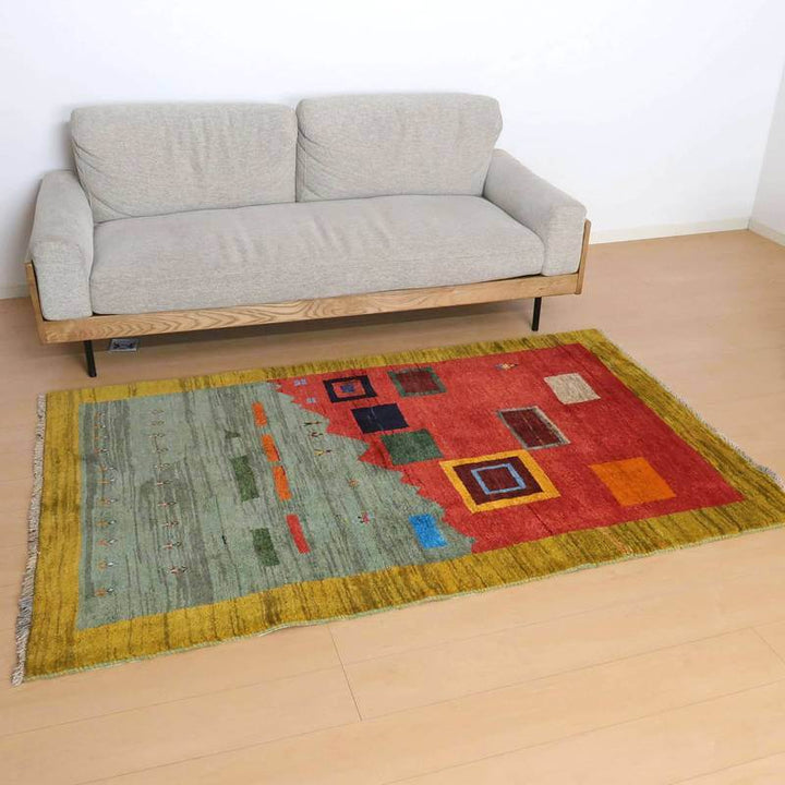 【セミオーダー受付中】  サイズ変更OK　カラー変更OK イラン　シラーズ産　ギャッベ 　（bl-10227）