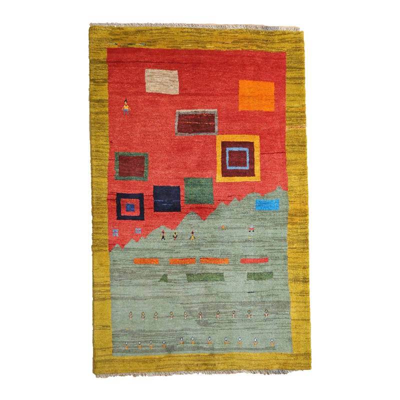 【セミオーダー受付中】  サイズ変更OK　カラー変更OK イラン　シラーズ産　ギャッベ 　（bl-10227）