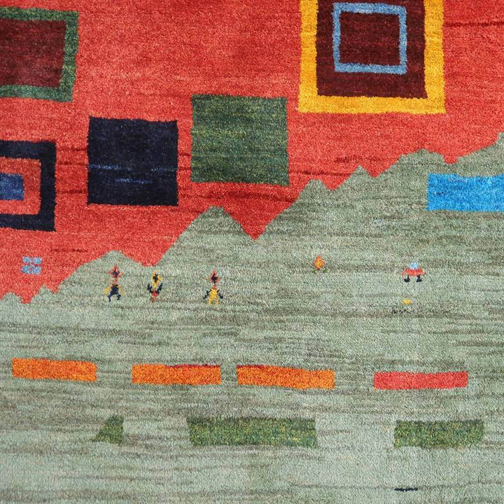 【セミオーダー受付中】  サイズ変更OK　カラー変更OK イラン　シラーズ産　ギャッベ 　（bl-10227）