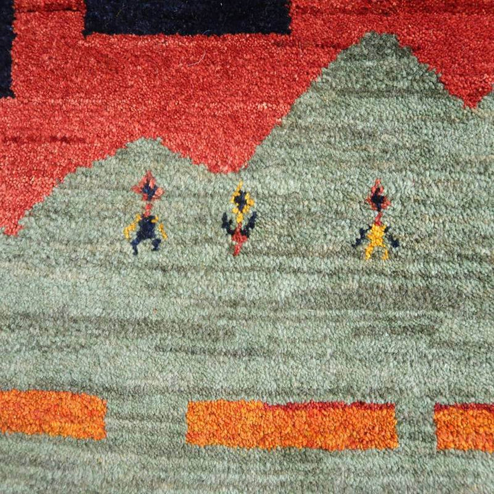 【セミオーダー受付中】  サイズ変更OK　カラー変更OK イラン　シラーズ産　ギャッベ 　（bl-10227）