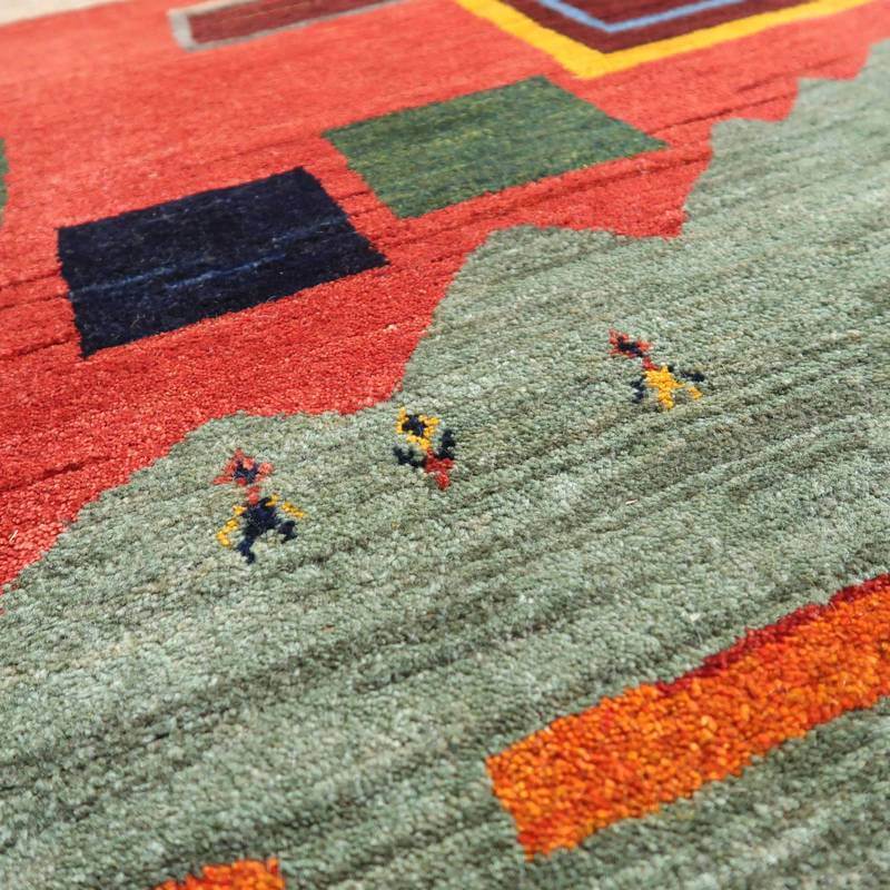 【セミオーダー受付中】  サイズ変更OK　カラー変更OK イラン　シラーズ産　ギャッベ 　（bl-10227）