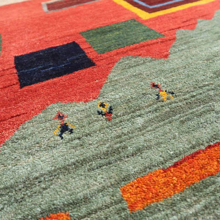 【セミオーダー受付中】  サイズ変更OK　カラー変更OK イラン　シラーズ産　ギャッベ 　（bl-10227）