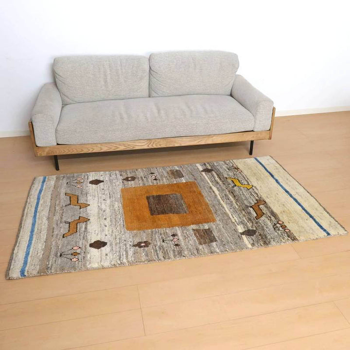 【セミオーダー受付中】  サイズ変更OK　カラー変更OK イラン　シラーズ産　ギャッベ 　（bl-10238）