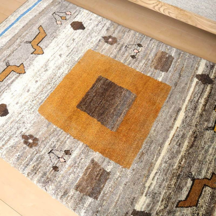 【セミオーダー受付中】  サイズ変更OK　カラー変更OK イラン　シラーズ産　ギャッベ 　（bl-10238）