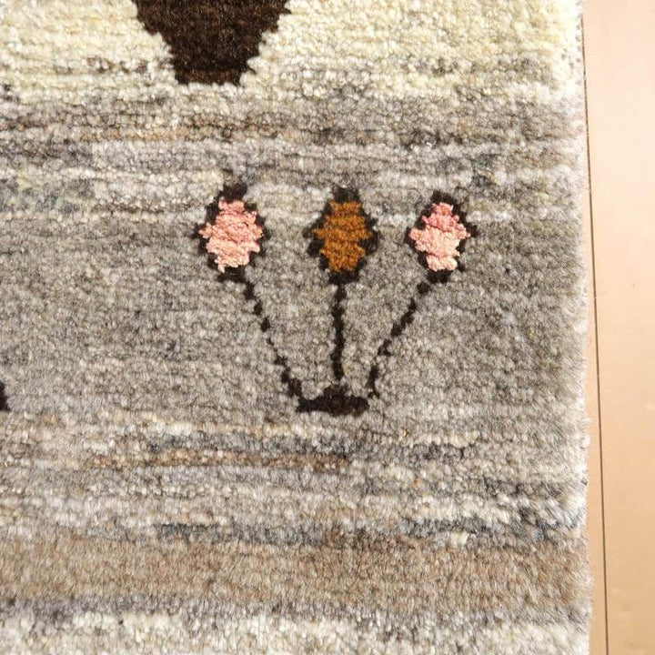 【セミオーダー受付中】  サイズ変更OK　カラー変更OK イラン　シラーズ産　ギャッベ 　（bl-10238）