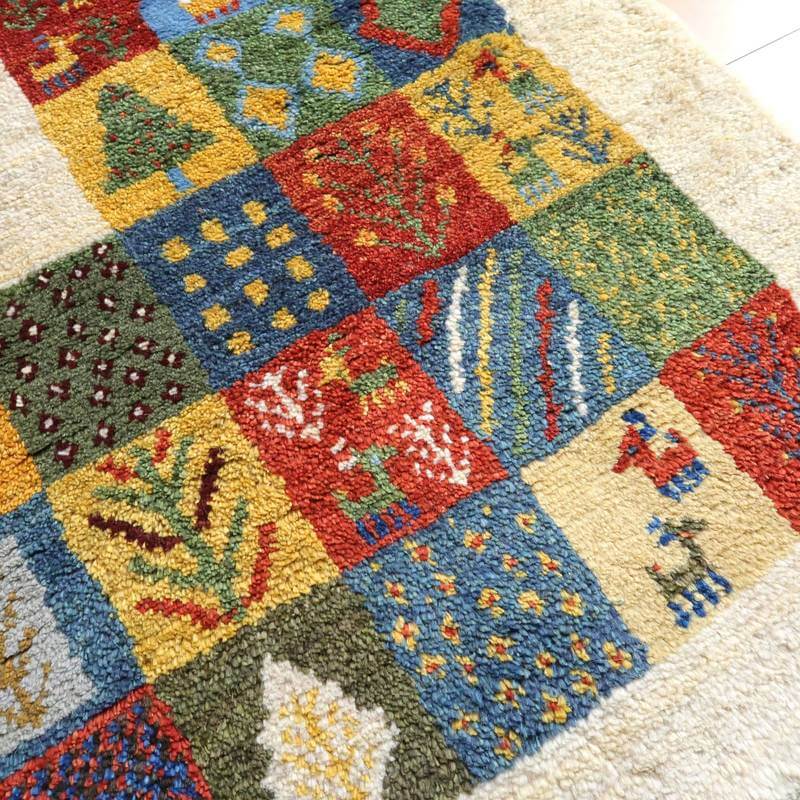 【セミオーダー受付中】  サイズ変更OK　カラー変更OK イラン　シラーズ産　ギャッベ 　（bl-10301）