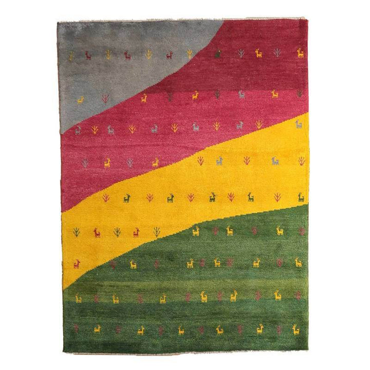 【セミオーダー受付中】  サイズ変更OK　カラー変更OK イラン　シラーズ産　ギャッベ 　（bl-10304）