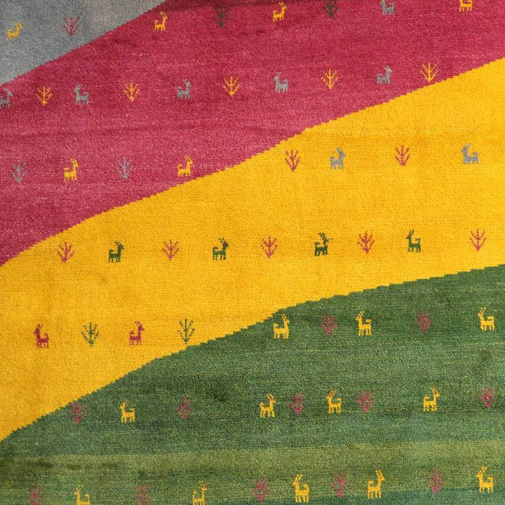 【セミオーダー受付中】  サイズ変更OK　カラー変更OK イラン　シラーズ産　ギャッベ 　（bl-10304）