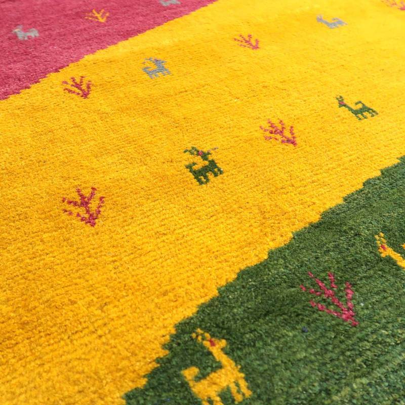 【セミオーダー受付中】  サイズ変更OK　カラー変更OK イラン　シラーズ産　ギャッベ 　（bl-10304）