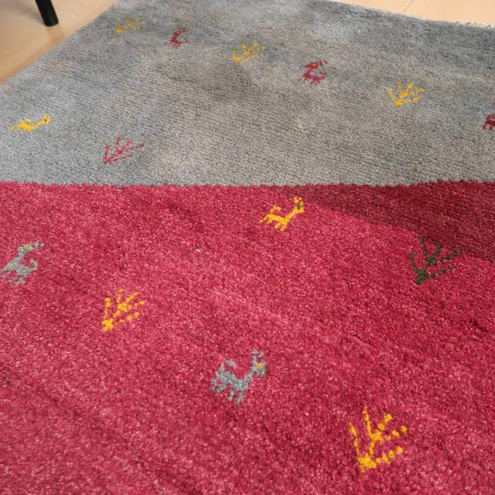 【セミオーダー受付中】  サイズ変更OK　カラー変更OK イラン　シラーズ産　ギャッベ 　（bl-10304）