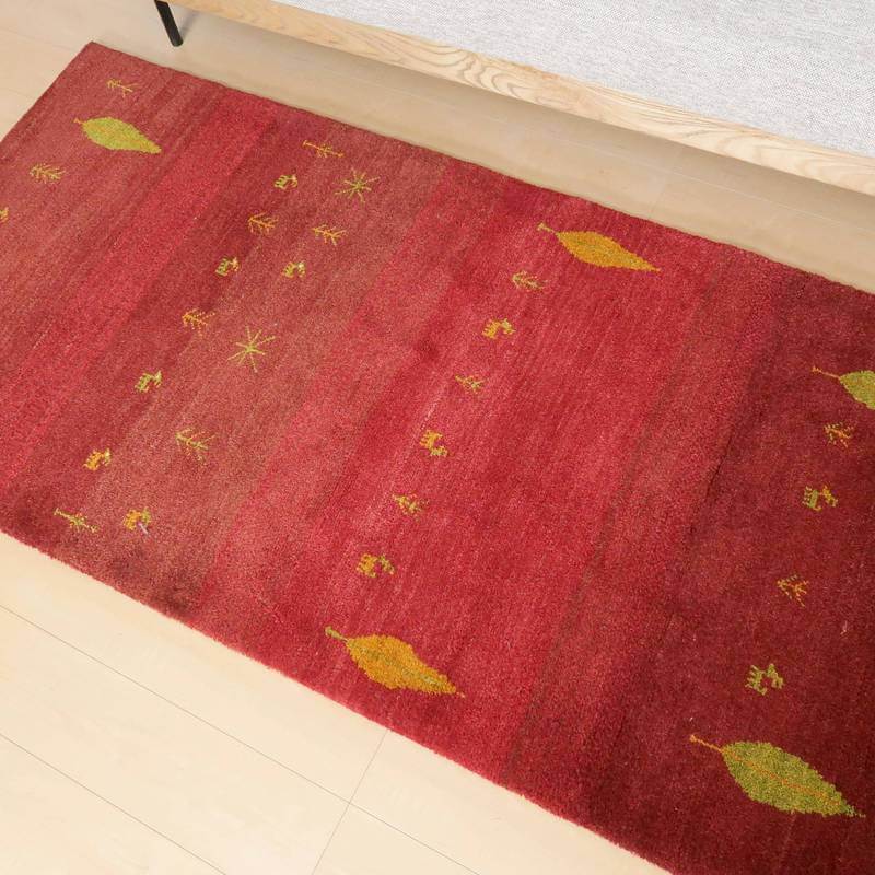 【セミオーダー受付中】  サイズ変更OK　カラー変更OK イラン　シラーズ産　ギャッベ 　（bl-10339）