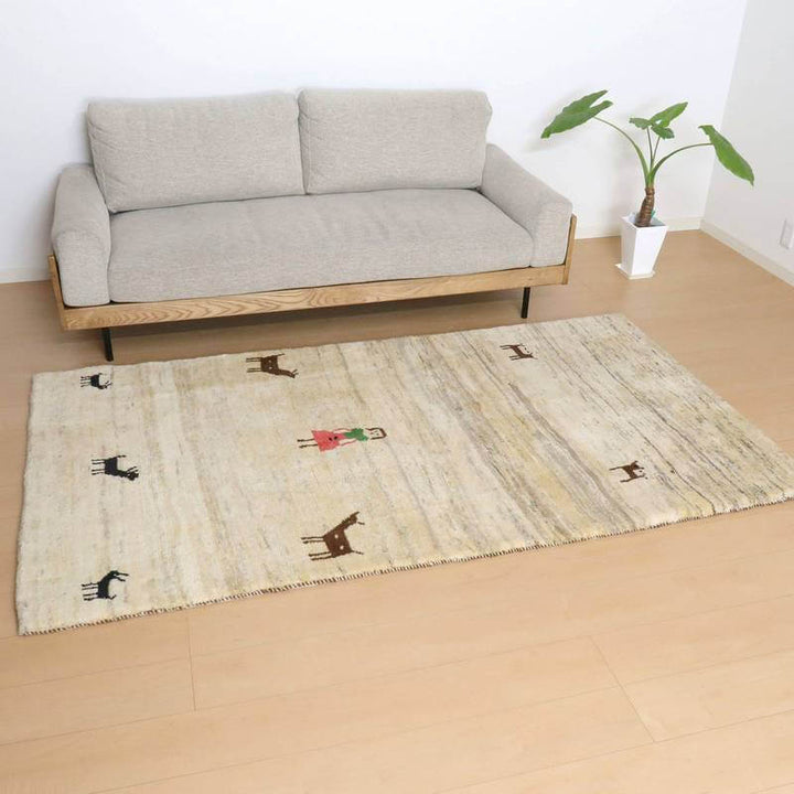 【セミオーダー受付中】  サイズ変更OK　カラー変更OK イラン　シラーズ産　ギャッベ 　（bl-10344）