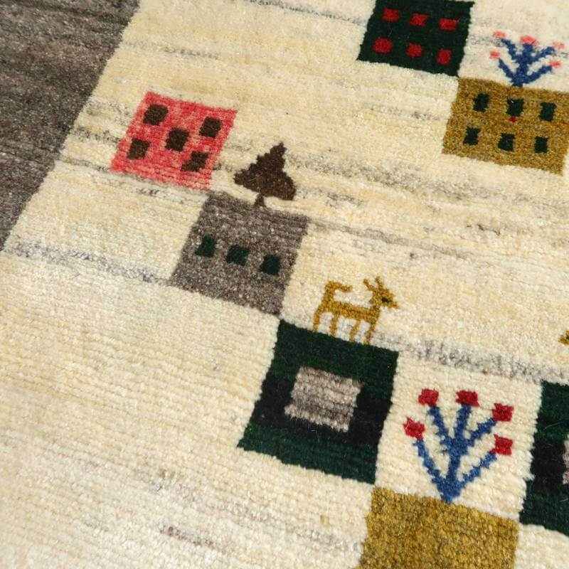 【セミオーダー受付中】  サイズ変更OK　カラー変更OK イラン　シラーズ産　ギャッベ 　（bl-10357）