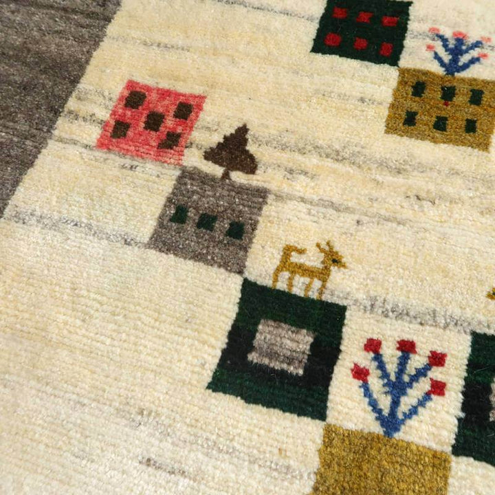 【セミオーダー受付中】  サイズ変更OK　カラー変更OK イラン　シラーズ産　ギャッベ 　（bl-10357）