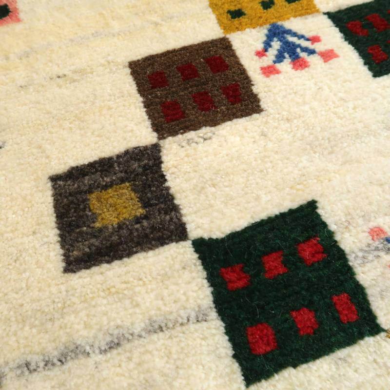 【セミオーダー受付中】  サイズ変更OK　カラー変更OK イラン　シラーズ産　ギャッベ 　（bl-10357）