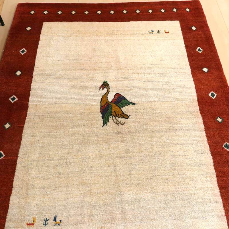 【セミオーダー受付中】  サイズ変更OK　カラー変更OK イラン　シラーズ産　ギャッベ 　（bl-10365）