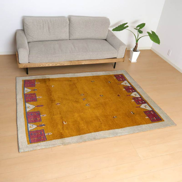 【セミオーダー受付中】  サイズ変更OK　カラー変更OK イラン　シラーズ産　ギャッベ 　（bl-10372）