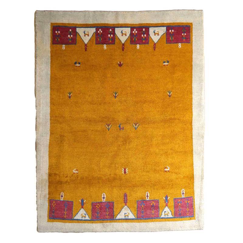 【セミオーダー受付中】  サイズ変更OK　カラー変更OK イラン　シラーズ産　ギャッベ 　（bl-10372）