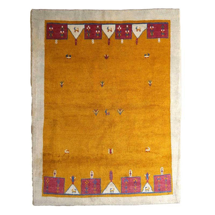 【セミオーダー受付中】  サイズ変更OK　カラー変更OK イラン　シラーズ産　ギャッベ 　（bl-10372）