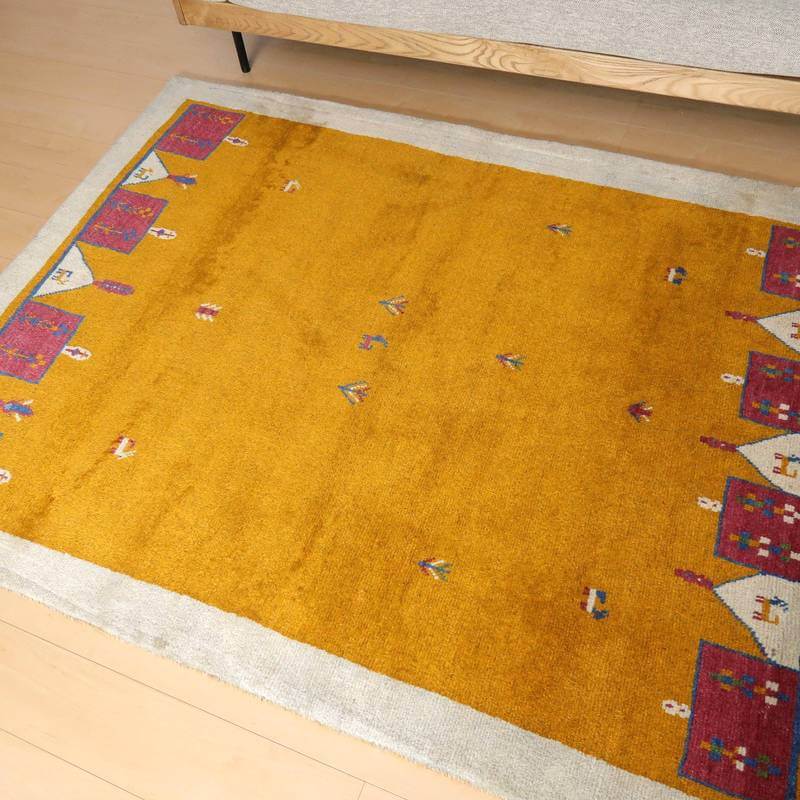 【セミオーダー受付中】  サイズ変更OK　カラー変更OK イラン　シラーズ産　ギャッベ 　（bl-10372）