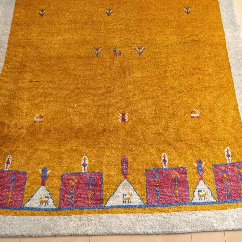 【セミオーダー受付中】  サイズ変更OK　カラー変更OK イラン　シラーズ産　ギャッベ 　（bl-10372）