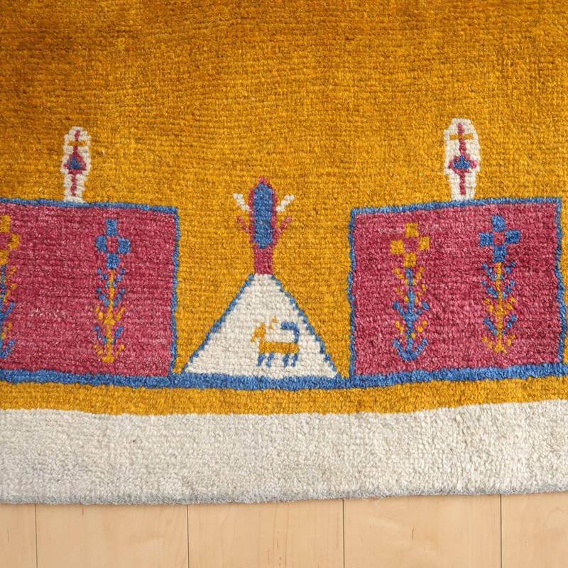 【セミオーダー受付中】  サイズ変更OK　カラー変更OK イラン　シラーズ産　ギャッベ 　（bl-10372）