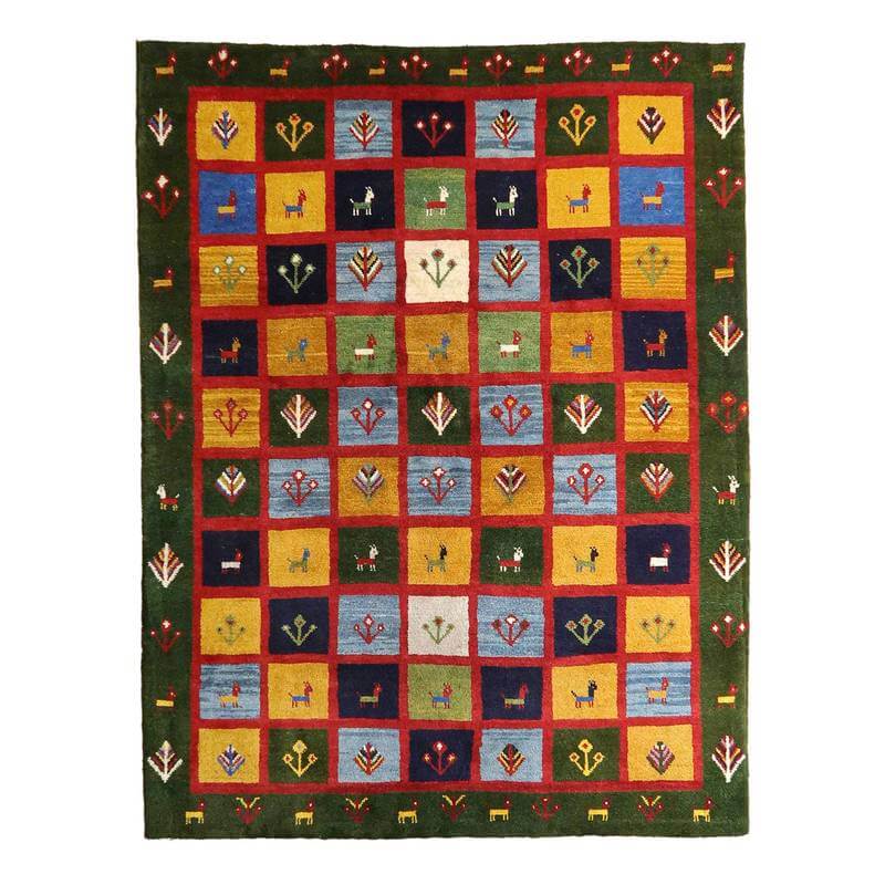 【セミオーダー受付中】  サイズ変更OK　カラー変更OK イラン　シラーズ産　ギャッベ 　（bl-10374）