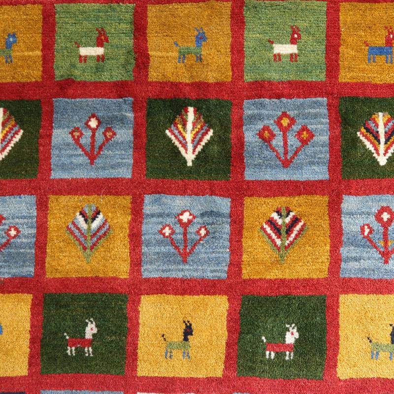 【セミオーダー受付中】  サイズ変更OK　カラー変更OK イラン　シラーズ産　ギャッベ 　（bl-10374）