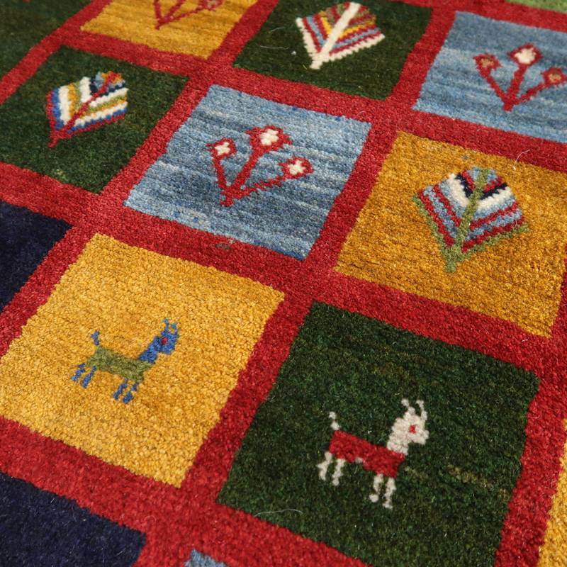 【セミオーダー受付中】  サイズ変更OK　カラー変更OK イラン　シラーズ産　ギャッベ 　（bl-10374）