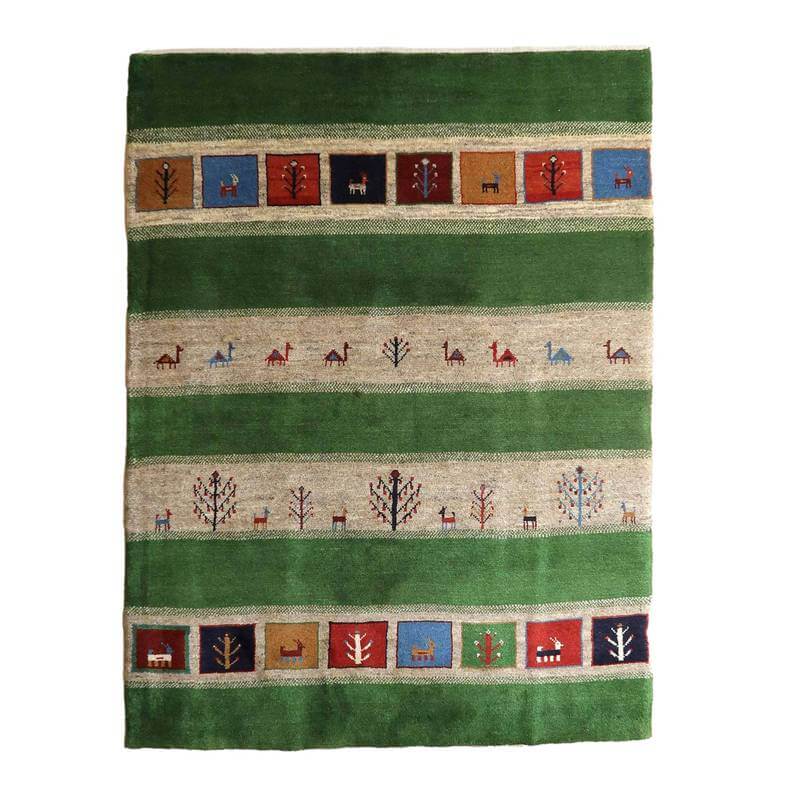 【セミオーダー受付中】  サイズ変更OK　カラー変更OK イラン　シラーズ産　ギャッベ 　（bl-10386）