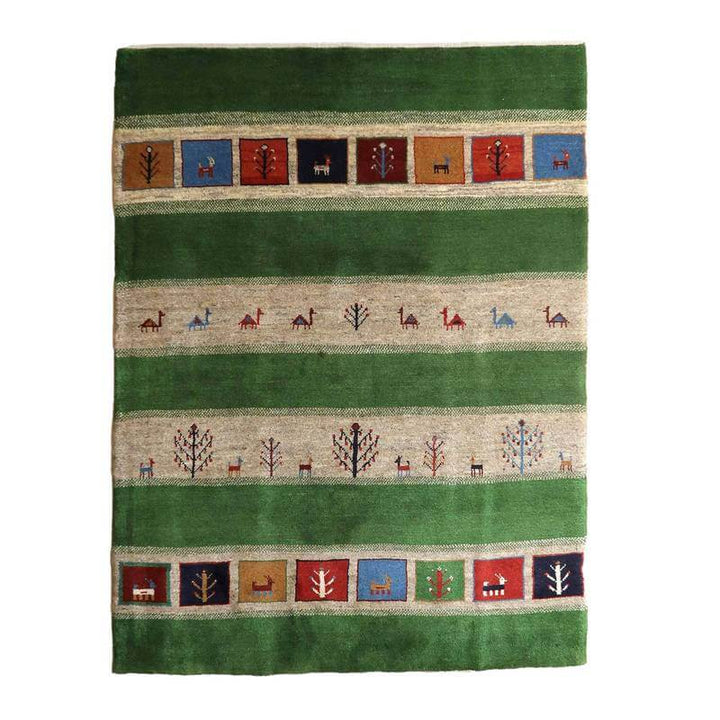 【セミオーダー受付中】  サイズ変更OK　カラー変更OK イラン　シラーズ産　ギャッベ 　（bl-10386）