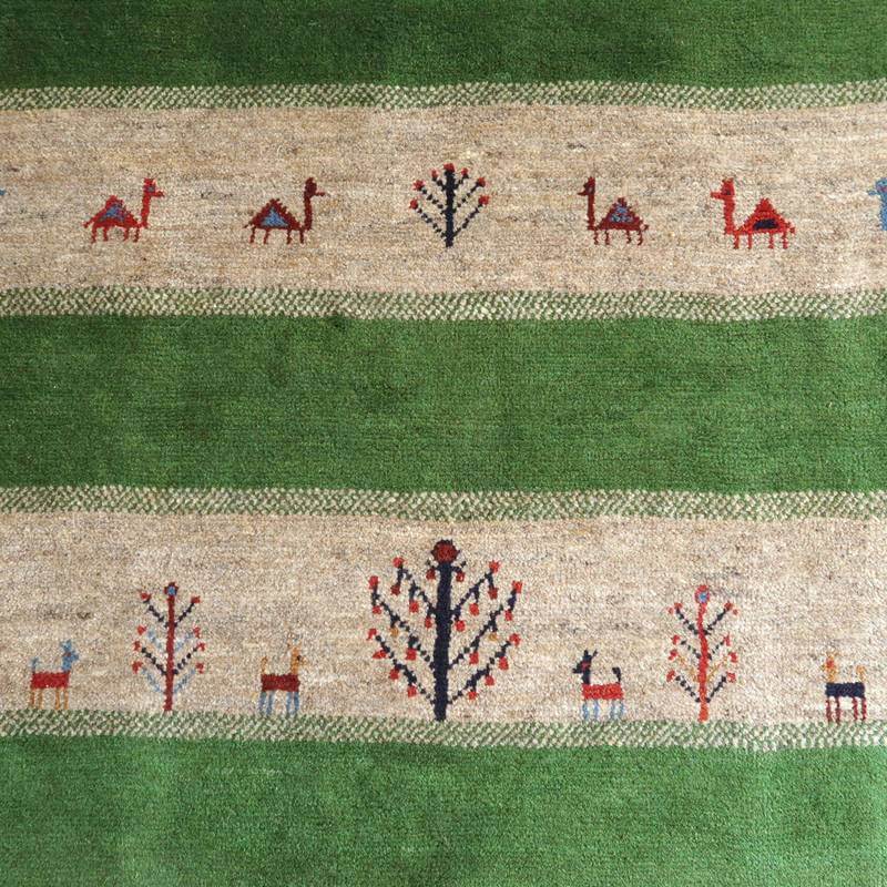 【セミオーダー受付中】  サイズ変更OK　カラー変更OK イラン　シラーズ産　ギャッベ 　（bl-10386）